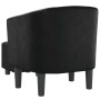 Sillón con taburete cuero sintético negro de , Sillones - Ref: Foro24-356491, Precio: 182,17 €, Descuento: %