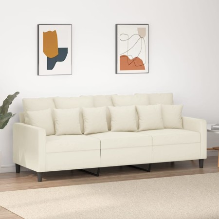 Sofá de 3 plazas terciopelo color crema 180 cm de , Sofás - Ref: Foro24-359321, Precio: 317,30 €, Descuento: -5%%
