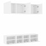Muebles de TV de pared 5 piezas madera de ingeniería blanco de , Muebles TV - Ref: Foro24-3216511, Precio: 159,02 €, Descuent...