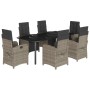 Set comedor jardín 7 pzas y cojines ratán sintético gris de , Conjuntos de jardín - Ref: Foro24-3212568, Precio: 988,32 €, De...