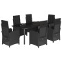 Set de comedor de jardín 7 pzas y cojines ratán sintético negro de , Conjuntos de jardín - Ref: Foro24-3212540, Precio: 955,3...