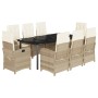 Set comedor de jardín 9 pzas con cojines ratán sintético beige de , Conjuntos de jardín - Ref: Foro24-3212388, Precio: 1,00 €...