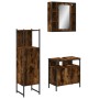 Set de muebles baño 3 pzas madera contrachapada roble ahumado de , Muebles de baño - Ref: Foro24-3214757, Precio: 172,26 €, D...