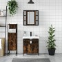 Set de muebles baño 3 pzas madera contrachapada roble ahumado de , Muebles de baño - Ref: Foro24-3214757, Precio: 172,26 €, D...