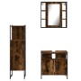 Set de muebles baño 3 pzas madera contrachapada roble ahumado de , Muebles de baño - Ref: Foro24-3214757, Precio: 172,26 €, D...