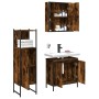 Set de muebles baño 3 pzas madera contrachapada roble ahumado de , Muebles de baño - Ref: Foro24-3214762, Precio: 186,17 €, D...
