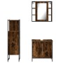 Set de muebles baño 3 pzas madera contrachapada roble ahumado de , Muebles de baño - Ref: Foro24-3214762, Precio: 186,17 €, D...