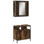 Set de muebles baño 2 pzas madera contrachapada roble ahumado de , Muebles de baño - Ref: Foro24-3214717, Precio: 113,63 €, D...