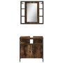Set de muebles baño 2 pzas madera contrachapada roble ahumado de , Muebles de baño - Ref: Foro24-3214717, Precio: 113,63 €, D...