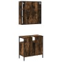 Set de muebles baño 2 pzas madera contrachapada roble ahumado de , Muebles de baño - Ref: Foro24-3214717, Precio: 113,63 €, D...