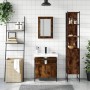 Set de muebles baño 3 pzas madera contrachapada roble ahumado de , Muebles de baño - Ref: Foro24-3214797, Precio: 162,83 €, D...