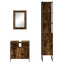 Set de muebles baño 3 pzas madera contrachapada roble ahumado de , Muebles de baño - Ref: Foro24-3214797, Precio: 162,83 €, D...