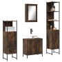 Set de muebles baño 4 pzas madera contrachapada roble ahumado de , Muebles de baño - Ref: Foro24-3214832, Precio: 234,10 €, D...