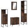 Set de muebles baño 4 pzas madera contrachapada roble ahumado de , Muebles de baño - Ref: Foro24-3214832, Precio: 234,10 €, D...