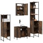 Set de muebles baño 4 pzas madera contrachapada roble ahumado de , Muebles de baño - Ref: Foro24-3214832, Precio: 234,10 €, D...