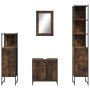 Set de muebles baño 4 pzas madera contrachapada roble ahumado de , Muebles de baño - Ref: Foro24-3214832, Precio: 234,10 €, D...