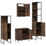 Set de muebles baño 4 pzas madera contrachapada roble ahumado de , Muebles de baño - Ref: Foro24-3214832, Precio: 234,10 €, D...