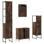 Set de muebles baño 4 pzas madera contrachapada roble ahumado de , Muebles de baño - Ref: Foro24-3214832, Precio: 234,10 €, D...