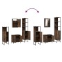 Set de muebles baño 4 pzas madera contrachapada roble ahumado de , Muebles de baño - Ref: Foro24-3214832, Precio: 234,10 €, D...