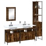 Set de muebles baño 4 pzas madera contrachapada roble ahumado de , Muebles de baño - Ref: Foro24-3214807, Precio: 212,08 €, D...