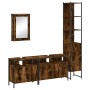 Set de muebles baño 4 pzas madera contrachapada roble ahumado de , Muebles de baño - Ref: Foro24-3214807, Precio: 212,08 €, D...