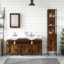 Set de muebles baño 4 pzas madera contrachapada roble ahumado de , Muebles de baño - Ref: Foro24-3214807, Precio: 212,08 €, D...