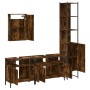 Set de muebles baño 4 pzas madera contrachapada roble ahumado de , Muebles de baño - Ref: Foro24-3214807, Precio: 212,08 €, D...