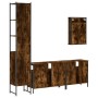 Set de muebles baño 4 pzas madera contrachapada roble ahumado de , Muebles de baño - Ref: Foro24-3214807, Precio: 212,08 €, D...