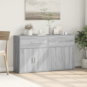 Aparador de madera de ingeniería 2 uds gris Sonoma 60x31x70 cm de , Aparadores - Ref: Foro24-3276551, Precio: 143,29 €, Descu...