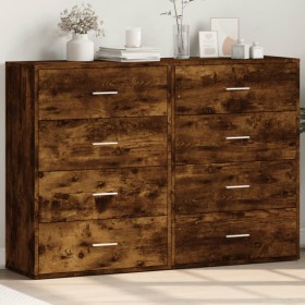 Aparadores 2 uds madera de ingeniería roble ahumado 60x31x84 cm de , Aparadores - Ref: Foro24-3276585, Precio: 173,97 €, Desc...