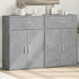 Aparadores 2 uds madera de ingeniería gris hormigón 60x30x84 cm de , Aparadores - Ref: Foro24-3276598, Precio: 140,84 €, Desc...
