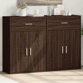 Aparadores 2 uds madera de ingeniería marrón roble 60x30x84 cm de , Aparadores - Ref: Foro24-3276601, Precio: 147,75 €, Descu...