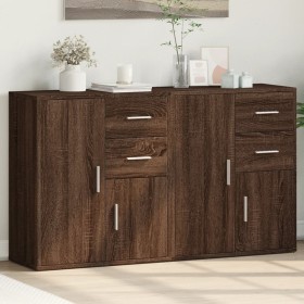Aparador de madera de ingeniería 2 uds marrón roble 60x31x70 cm de , Aparadores - Ref: Foro24-3276566, Precio: 159,03 €, Desc...
