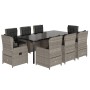 Set comedor de jardín 9 pzas cojines ratán sintético gris claro de , Conjuntos de jardín - Ref: Foro24-3262909, Precio: 1,00 ...