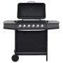 Barbacoa portátil de gas con 6 zonas de cocción negra de acero de , Barbacoas - Ref: Foro24-276152, Precio: 297,72 €, Descuen...