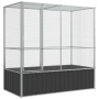 Pajarera de acero color plateado 210,5x107x212 m de , Pies y jaulas para pájaros - Ref: Foro24-172582, Precio: 471,09 €, Desc...