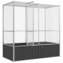 Pajarera de acero color plateado 210,5x107x212 m de , Pies y jaulas para pájaros - Ref: Foro24-172582, Precio: 471,09 €, Desc...