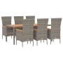 Set comedor jardín 7 pzas y cojines ratán sintético gris de , Conjuntos de jardín - Ref: Foro24-3157542, Precio: 600,81 €, De...