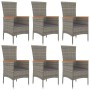 Set comedor jardín 7 pzas y cojines ratán sintético gris de , Conjuntos de jardín - Ref: Foro24-3157542, Precio: 600,81 €, De...