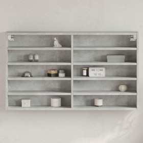 Vitrina de madera de ingeniería gris hormigón 100x15x58 cm de , Estantes y estanterías - Ref: Foro24-847929, Precio: 56,77 €,...