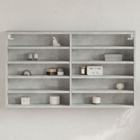 Vitrina de madera de ingeniería gris hormigón 100x15x58 cm de , Estantes y estanterías - Ref: Foro24-847929, Precio: 56,77 €,...
