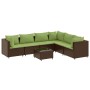 Set muebles de jardín 7 piezas y cojines ratán sintético marrón de , Conjuntos de jardín - Ref: Foro24-3308150, Precio: 532,6...