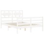 Estructura de cama con cabecero madera maciza blanco 140x190 cm de vidaXL, Camas y somieres - Ref: Foro24-3194422, Precio: 13...