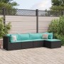 Set de muebles de jardín 5 pzas y cojines ratán sintético negro de , Conjuntos de jardín - Ref: Foro24-3308060, Precio: 346,7...