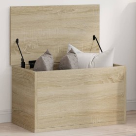 Caja de almacenaje madera ingeniería roble sonoma 60x35x35 cm de , Baúles de almacenamiento - Ref: Foro24-840676, Precio: 53,...