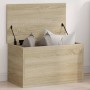Caja de almacenaje madera ingeniería roble sonoma 60x35x35 cm de , Baúles de almacenamiento - Ref: Foro24-840676, Precio: 53,...
