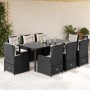 Set de comedor de jardín 9 pzas y cojines ratán sintético negro de , Conjuntos de jardín - Ref: Foro24-3262839, Precio: 1,00 ...