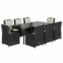 Set de comedor de jardín 9 pzas y cojines ratán sintético negro de , Conjuntos de jardín - Ref: Foro24-3262839, Precio: 1,00 ...