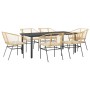 Juego de comedor de jardín 7 pzas con cojines ratán PE marrón | Foro24.es | Tu tienda online para hogar, jardín y más Foro24.es