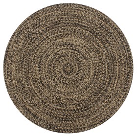 Alfombra hecha a mano de yute negra y natural 120 cm de , Alfombras - Ref: Foro24-133726, Precio: 46,72 €, Descuento: %
